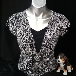 Vol.1 black & white blouse size P-Medium
